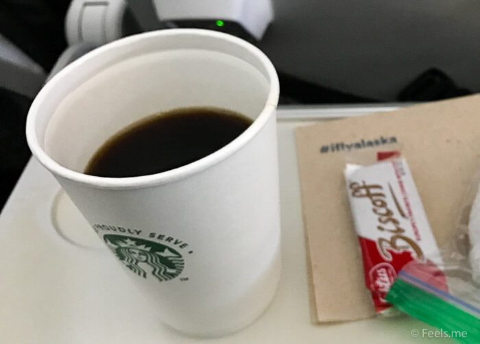AS SEA SFO Economy Class Complimentary Starbucks Coffee