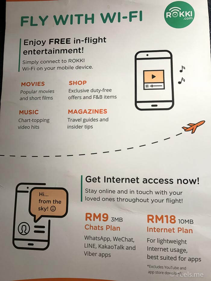 Air Asia SIN BKI Review Wifi plan
