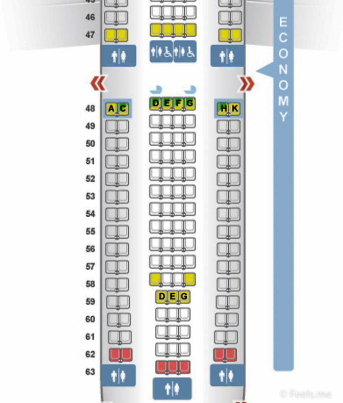 SQ SIN CAN Economy Class Seat Map